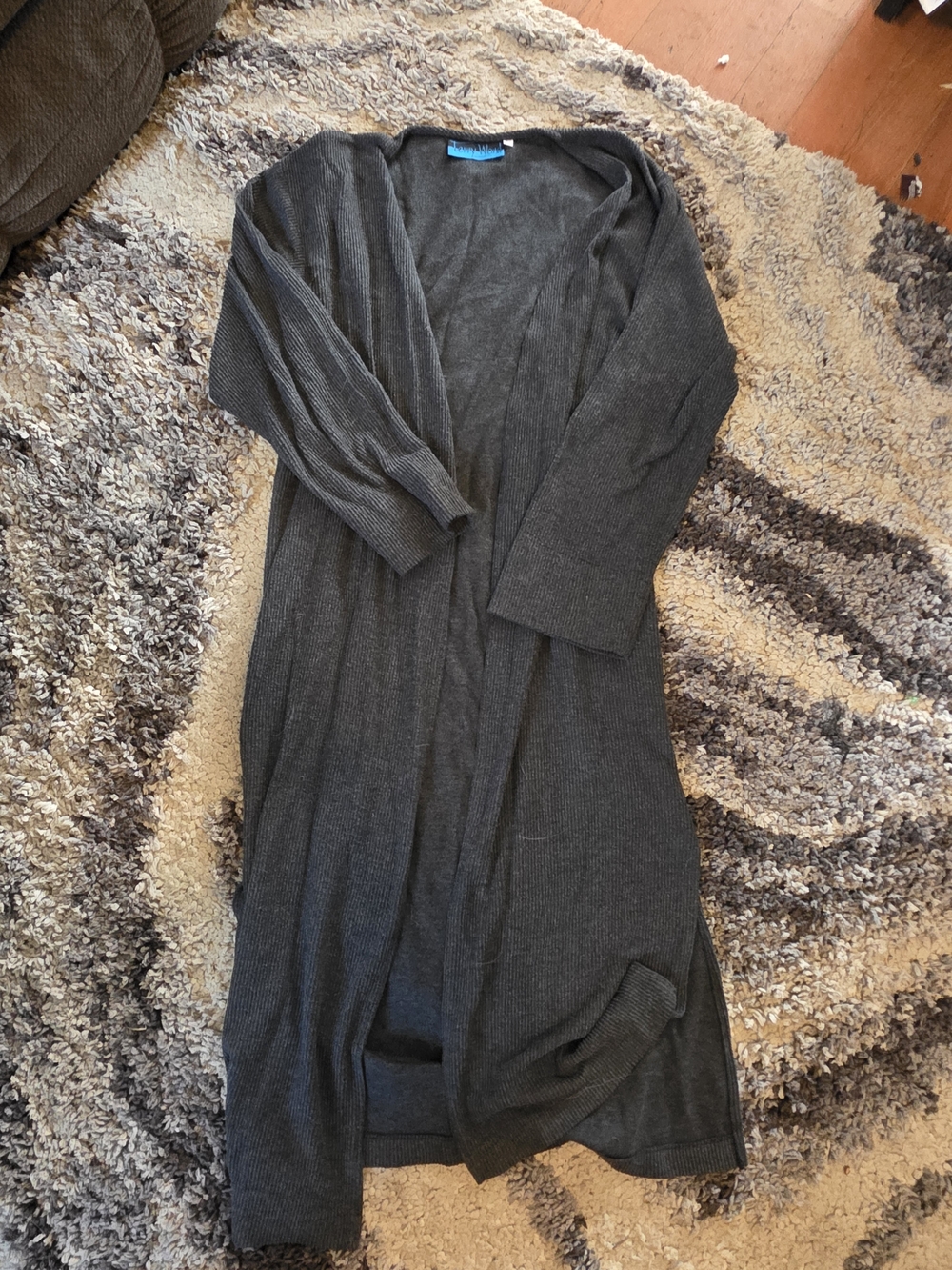 Long Open-Front Women's Cardigan Sweater - Gray